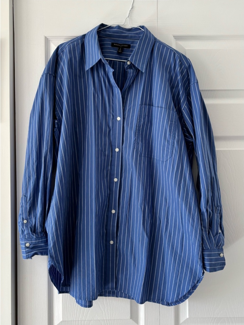 Banana Republic Blue Pinstripe Dress Shirt